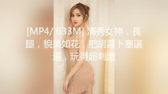 [MP4/ 633M] 清秀女神，長腿，貌美如花，把胡蘿卜塞逼逼，玩得超刺激