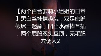 【两个百合萝莉小姐姐的日常】黑白丝袜情趣装，双足磨蹭假屌一起舔，凹凸水晶棒互插，两个屁股双头互顶，无毛肥穴诱人2